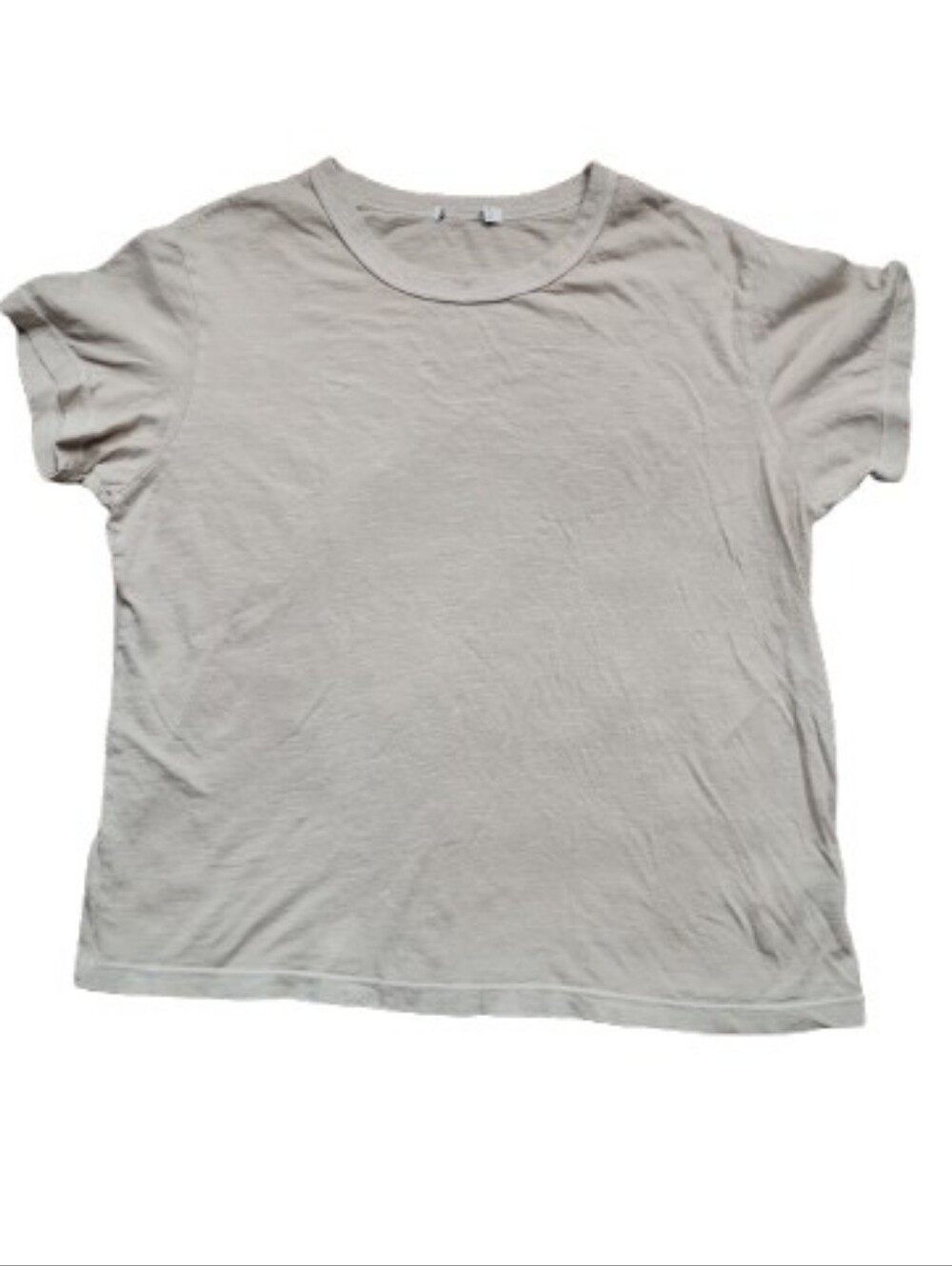 NWOT Back Mason 100% Cotton Boxy Khaki Beige Straight Hem Top L